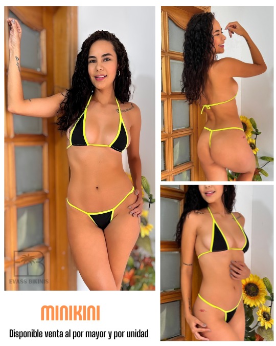 minikini negro/verde neon